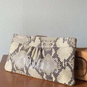 Banana Republic Leather Snake Print Clutch